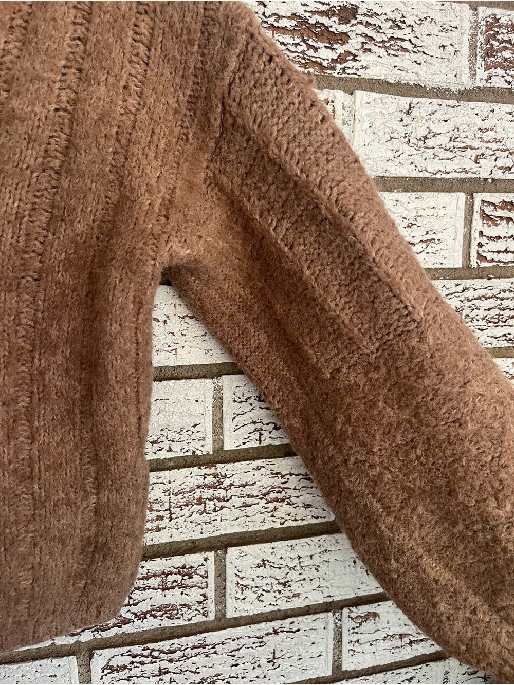 Anthropologie Pilcro Maggie Rib Knit V Neck Sweater Brown Long Sleeve S - Picture 5 of 8